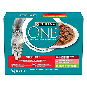 PURINA One Sterilcat skonio mišinys - šlapias kačių maistas - 12 x 85g