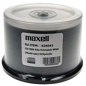 MAXELL CD-R 700MB 52x80 min, velenas, spausdinimo diskas