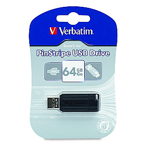 Verbatim USB 64 ГБ 3/10 PStripe, черный