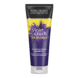 JOHN FRIEDA Sheer Blonde Violet Crush Intensiv Purple Shampoo Brassy intensyvus šampūnas nuo geltonų plaukų 250 ml