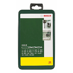 Bosch HSS-R-Metal grąžtas - rinkinyje 25 vnt.