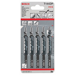 Полотна для лобзика Bosch T144DP - 5 шт., черные