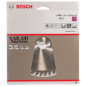 Diskinio pjūklo diskas Bosch Standardf.Multi160 mm