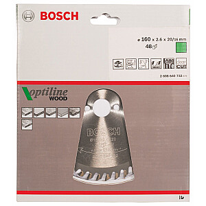 Полотно для циркулярной пилы Bosch Optiline 160x20