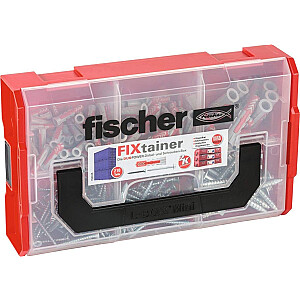 Fischer FIXtainer -DUOPOWER plus varžtas - kaištis - šviesiai pilka/raudona - 210 vnt.