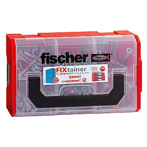 Fischer FIXtainer -DUOPOWER trumpas/ilgas - kaištis - šviesiai pilka/raudona - 210 vnt.