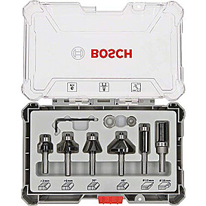 Набор кромок и кромочных фрез Bosch, 6 предметов (8 мм)
