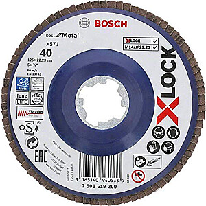 Ventiliatoriaus diskas Bosch X-LOCK BfM, 125mm, K40 - 2608619209 Anglų k.