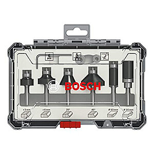 Набор фрез Bosch, 6 шт., для отделки и кромки 6 мм - хвостовик 2607017468