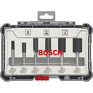Bosch pjaustytuvų komplektas, 6 vnt., 1/4" tiesus kotas - 2607017467