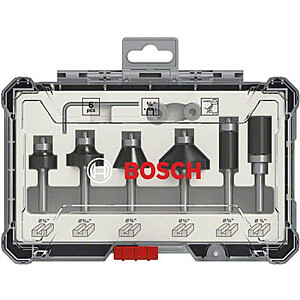 Набор фрез Bosch 6 шт. для отделки и кромки 1/4 "- хвостовик 2607017470