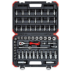 Gedore Red 3/8" lizdų rinkinys, 59 vnt (raudona/juoda, su Shift pistoletu, SW 6mm - 24mm)