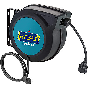 Катушка для электрического кабеля Hazet 9040 D-2,5, кабельный барабан (черный, 20+1,5 метра)