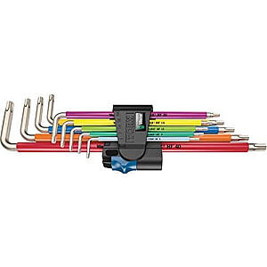 Wera 3967/9 TX SXL Multicolor HF Stainl - L formos raktų rinkinys su užrakinimo funkcija.