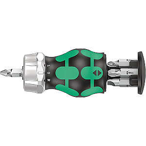 Компактный короткий магазин Wera Kraftform RA 3, торцевой ключ (черный/зеленый, 7 шт., с храповым механизмом) 05008885001
