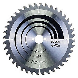 Diskinio pjovimo diskas Bosch Powertools Optiline Wood H 250x30-40 — 2608640728