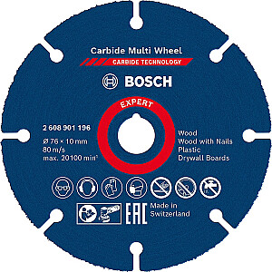 Bosch EXPERT Carbide MultiWheel pjovimo diskas, Ø 76 mm (mini kampiniams šlifuokliams)