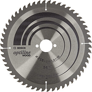 Bosch Optiline Wood diskinio pjūklo diskas, ? 216 x 30 mm (54 dantys)