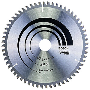 Bosch Optiline Wood diskinio pjūklo diskas, ? 216 mm, 60T