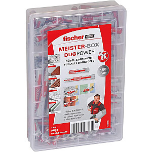 fischer master box DUOPOWER короткий/длинный, дюбель (светло-серый/красный, 150 шт.)