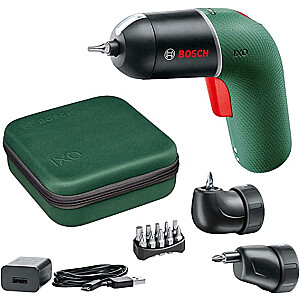 Аккумуляторная отвертка Bosch IXO 6 Classic, с угловой и эксцентриковой насадкой (зеленый/черный, литий-ионный аккумулятор 3,6 В, 1,5 Ач)