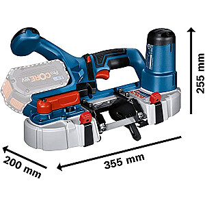 Akumuliatorinis juostinis pjūklas Bosch GCB 18V-63 Professional Solo, 18V (mėlyna/juoda, be akumuliatoriaus ir įkroviklio, L-BOXX)