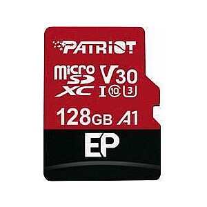 „Patriot EP“ serijos „MicroSDXC“ kortelė 128 GB, 10 klasė UHS-I / U3 A1 V30 (PEF128GEP31MCX)