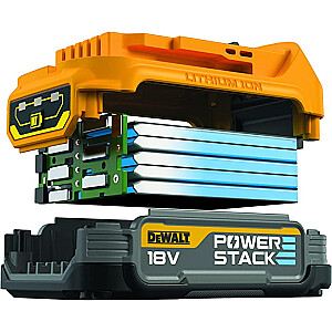 Комбинированный аккумуляторный блок DeWALT POWERSTACK DCK2062E2T, 18 В, с ударным гайковертом и ударной дрелью (желтый/черный, 2 литий-ионных аккумулятора POWERSTACK 1,7 Ач, в T STAK Box II)