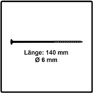 Medienos drožlių plokštės varžtas FISCHER Power-Fast II 6.0x140 su įgilinta galvute (50 vnt., dalinis sriegis, cinkuotas)