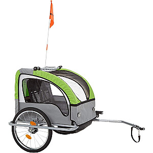 FISCHER dviračių vaikiška dviračio priekaba komfortas (žalia/pilka)