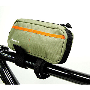 „Birzman Packman“ kelioninio dviračio krepšelis / krepšys (alyvuogių žalia / oranžinė, viršutinis vamzdžio maišelis, 0,8 litro)