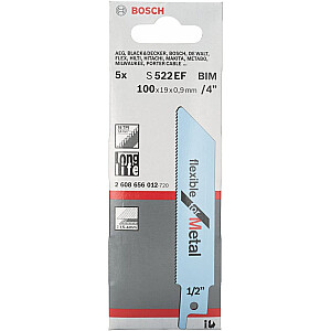 Полотно для сабельной пилы Bosch S 522 EF Flexible for Metal, 100 мм (5 шт.)