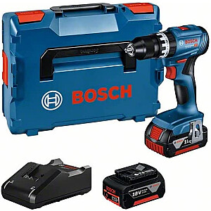 Аккумуляторная ударная дрель Bosch GSB 18V-45 Professional, 18 В (синий/черный, 2 литий-ионных аккумулятора 3,0 Ач, в L-BOXX)