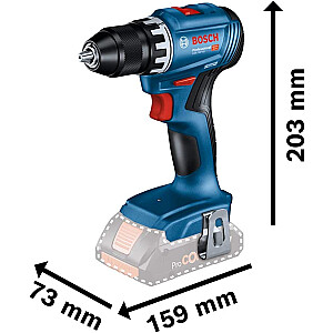 Akumuliatorinis gręžtuvas / suktuvas Bosch GSR 18V-45 Professional, 18 V (mėlyna/juoda, 2 ličio jonų akumuliatoriai 2,0 Ah, L-BOXX)