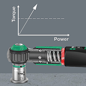 Wera Safe-Torque A 1 sukimo momento raktas (juodas / žalias, 1/4 colio kvadratinis, 2–12 Nm)