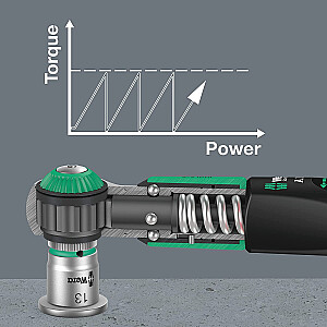 Wera Safe-Torque A1 rinkinys 1, 10 vnt., dinamometrinis raktas (juodas/žalias, 1/4 colio kvadratinis, 2–12 Nm)