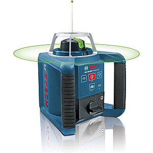 Besisukantis lazeris Bosch GRL 300 HVG Professional, su laikikliu (mėlynas, dėklas, žalia lazerio linija)