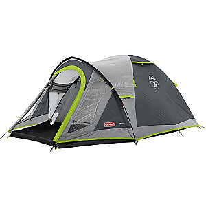 Трехместная купольная палатка Coleman Darwin 4 Plus (серый/салатовый, с туннельным штоком, модель 2023 г.)