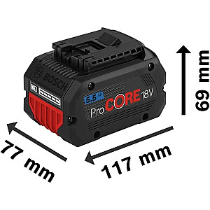 Bosch 4 X PROCORE18V 5,5 Ah PROFESSIONAL, baterija (mėlyna/juoda)