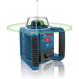 Rotacinis lazeris Bosch GRL 300 HVG Professional, su statybiniu stovu (mėlynas, dėklas, žalia lazerio linija)