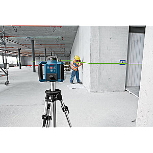 Rotacinis lazeris Bosch GRL 300 HVG Professional, su statybiniu stovu (mėlynas, dėklas, žalia lazerio linija)