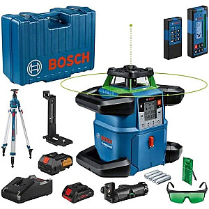 Bosch GRL 650 CVHG Professional belaidis besisukantis lazeris, 18 V, su statybiniu stovu (mėlynas, ProCORE18V 4,0 Ah baterija, dėklas, žalia lazerio linija)