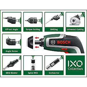 Belaidis atsuktuvas Bosch IXO 7 Basic, 3,6 V (žalia/juoda, 2,0 Ah ličio jonų baterija)