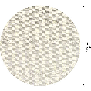 Šlifavimo lakštas Bosch Expert M480 su tinkleliu O 125 mm, K320 (50 vnt., ekscentriniams šlifuokliams)