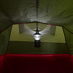 High Peak Tunnel Tent Falcon 3 (žalia/raudona, 2023 m. modelis, su bagažo kojele)