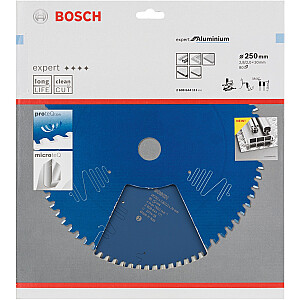 Diskinio pjovimo diskas Bosch Expert, skirtas aliuminiui, 250 mm, 80Z (skylės skersmuo 30 mm)