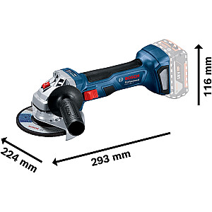 Akumuliatorinis kampinis šlifuoklis Bosch GWS 18V-7 Professional Solo (mėlyna/juoda, be akumuliatoriaus ir įkroviklio, L-BOXX)