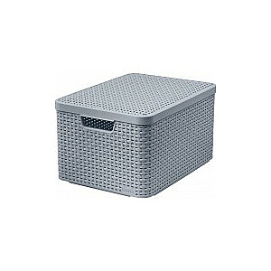 Dėžutė su dangteliu Style L 43,6x32,6x23cm šviesiai pilka