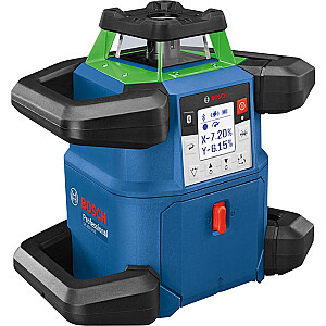 Беспроводной ротационный лазер Bosch GRL 650 CVHG Professional, 18 В, с держателем (синий, аккумулятор ProCORE18V 4,0 Ач, футляр, зеленая лазерная линия)