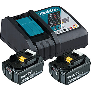 Makita Power Source Kit 18V 6Ah, комплект (черный, 2 аккумулятора BL1860B, 1 зарядное устройство DC18RC)